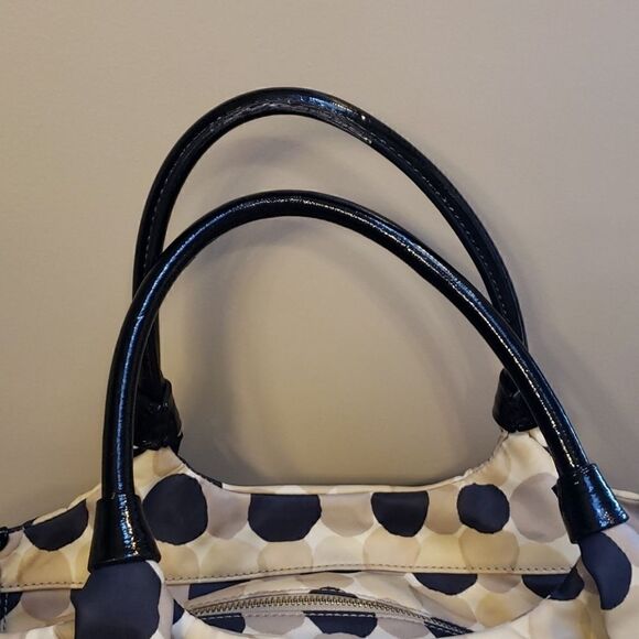 Kate SPADE STEVIE STRAWBERRY BANKE SHOULDER BAG, IVORY BAG WITH BLACK & TAN DOTS - Picture 10 of 16